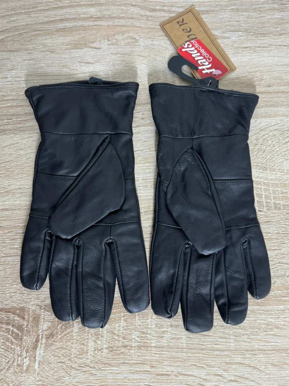 Ladies Size M/L Black Genuine Leather Lined Gloves